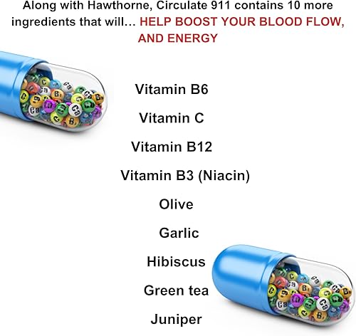 Miniatura 7 de Circulate 911 Suplemento - Apoyo al flujo sanguíneo antioxidante natural y apoyo inmunológico, presión arterial saludable - 60 cápsulas
