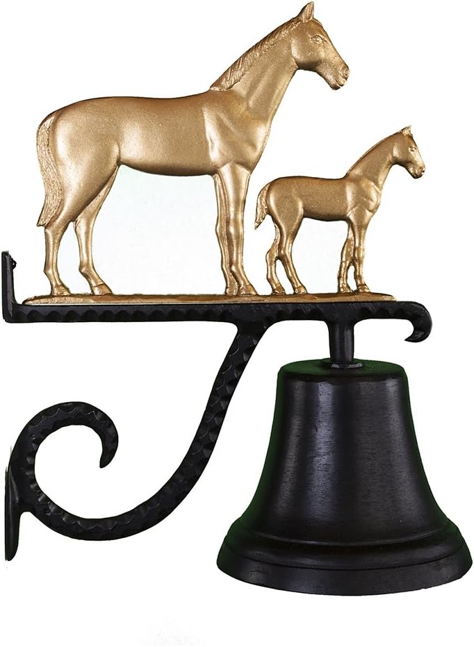 Montague Metal Products 7.75″ Diameter Cast Bell with Ornament, Hanging Bell, Dinner Bell, Heavy Duty Cast Aluminum (Cardinal)