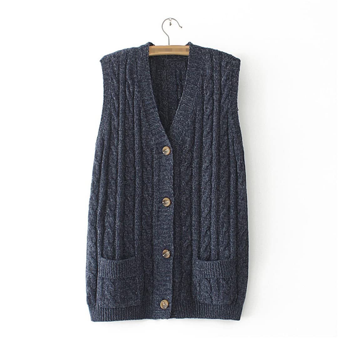 Ownwfeat Suéter De Mujer Chaleco Cárdigan Prendas De Punto con Cuello En V Tops De Talla Grande
