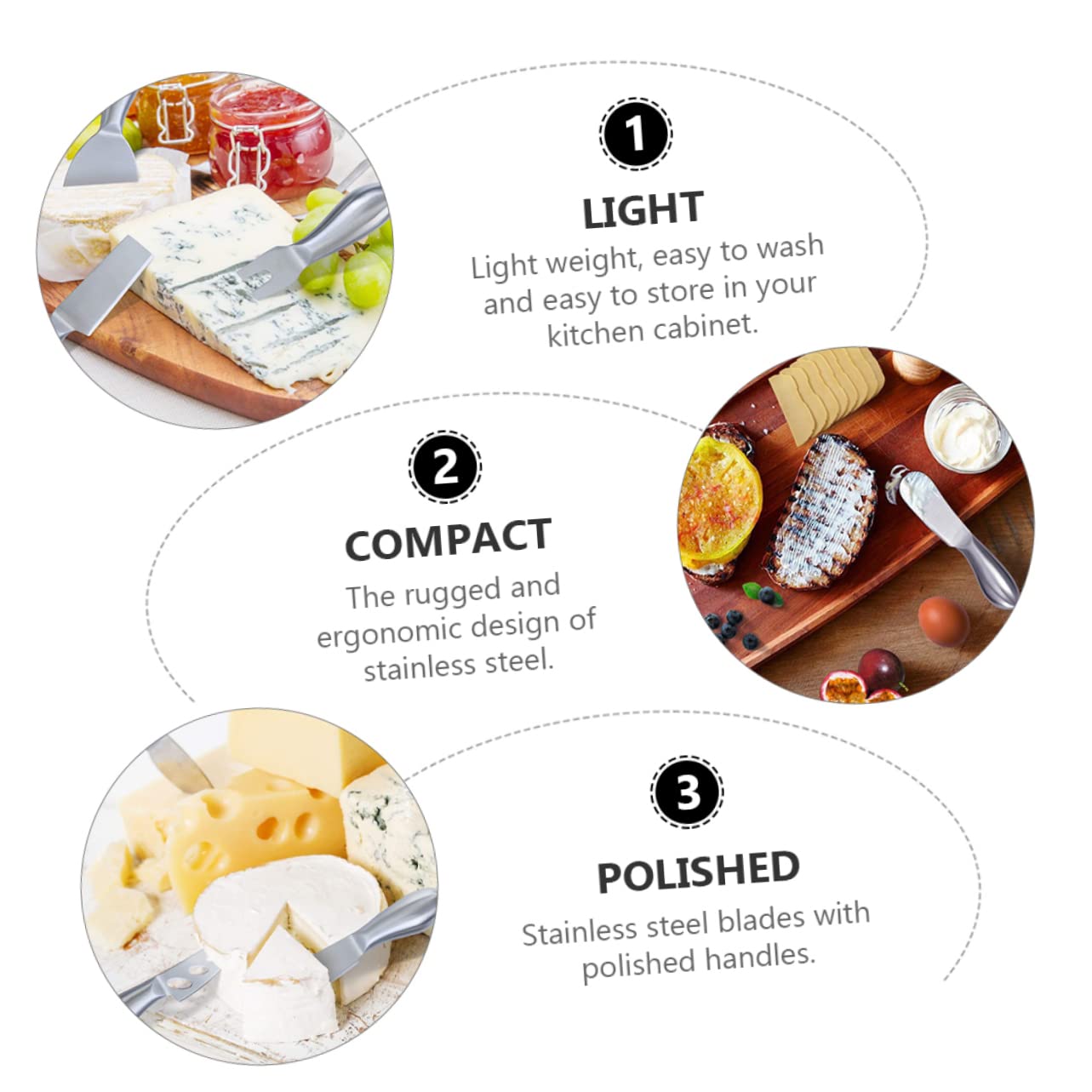 AUTSUPPL 1set Stainless Steel Cheese Cutters Butter Slicers Ergonomic Kitchen Tools for Effortless Slicing of Cheese Butter More for Home Restaurant Use