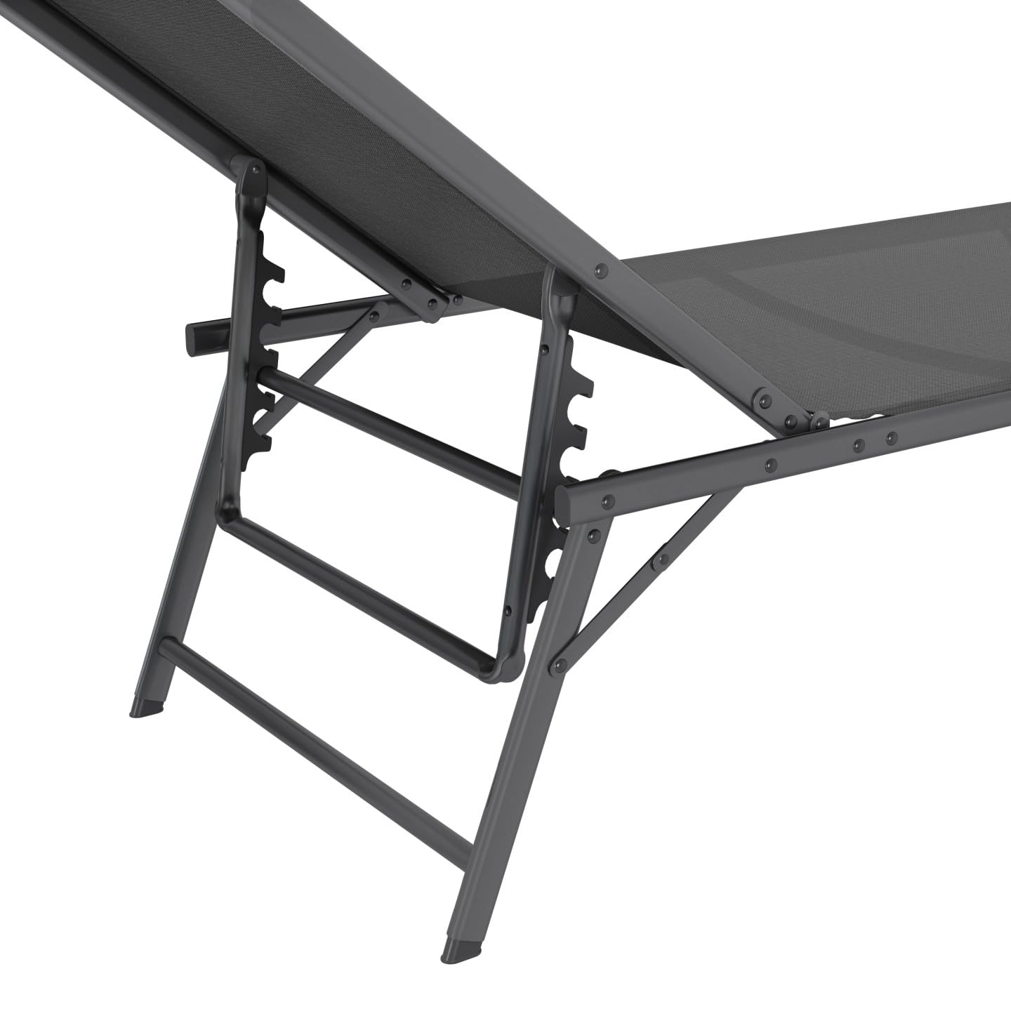 IDMarket - Lot de 2 transats de Jardin inclinables Kailua en Acier Gris Anthracite et Toile Grise