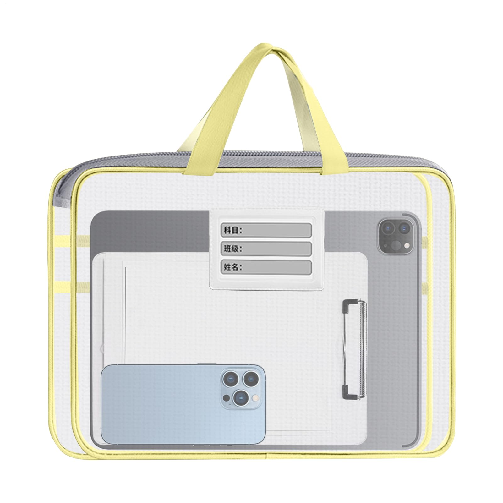 Document Bag Mesh Zipper Tote with Handle