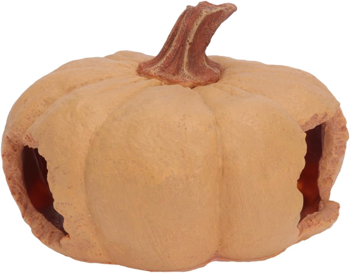 Pumpkin Reptile Cave Hideout Reptile Habitat Decorative Aquarium Landscape Shelter for Household and Amphibians
