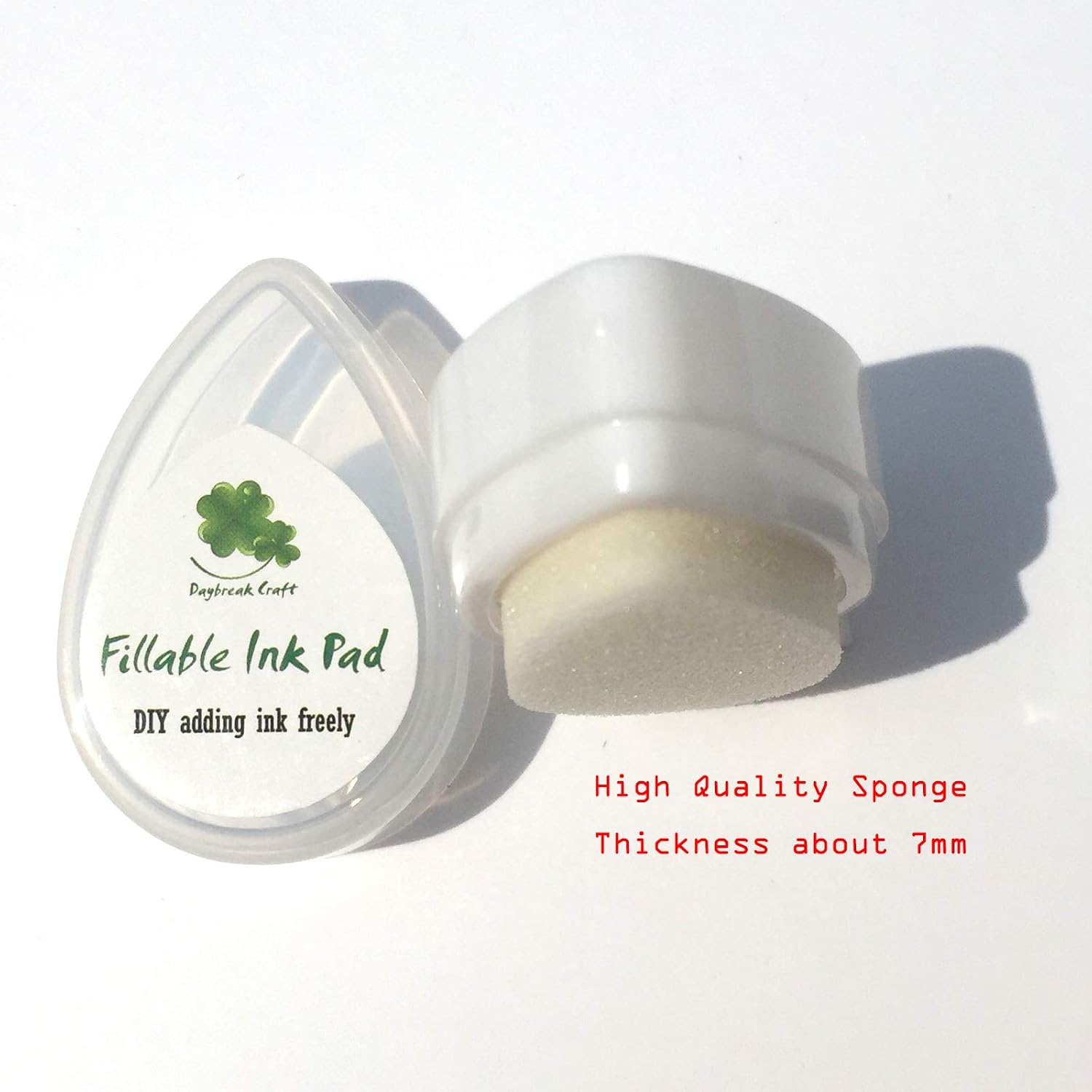 (Pack of 10) Water Drop Shaped White Empty Pad Without Ink for Stamp Reinker