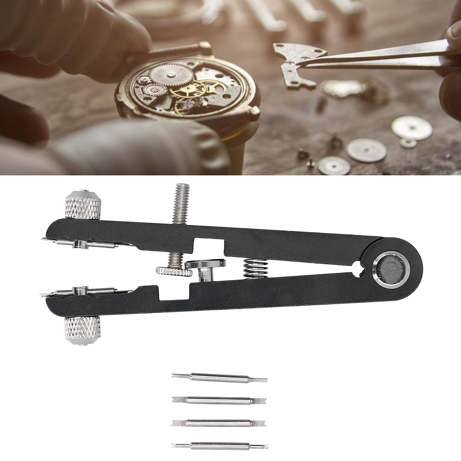 Pinzette A Molla Per Orologiai Blu - Strumento Per Rimozione E Regolazione Cinturino Orologi, Forma A V