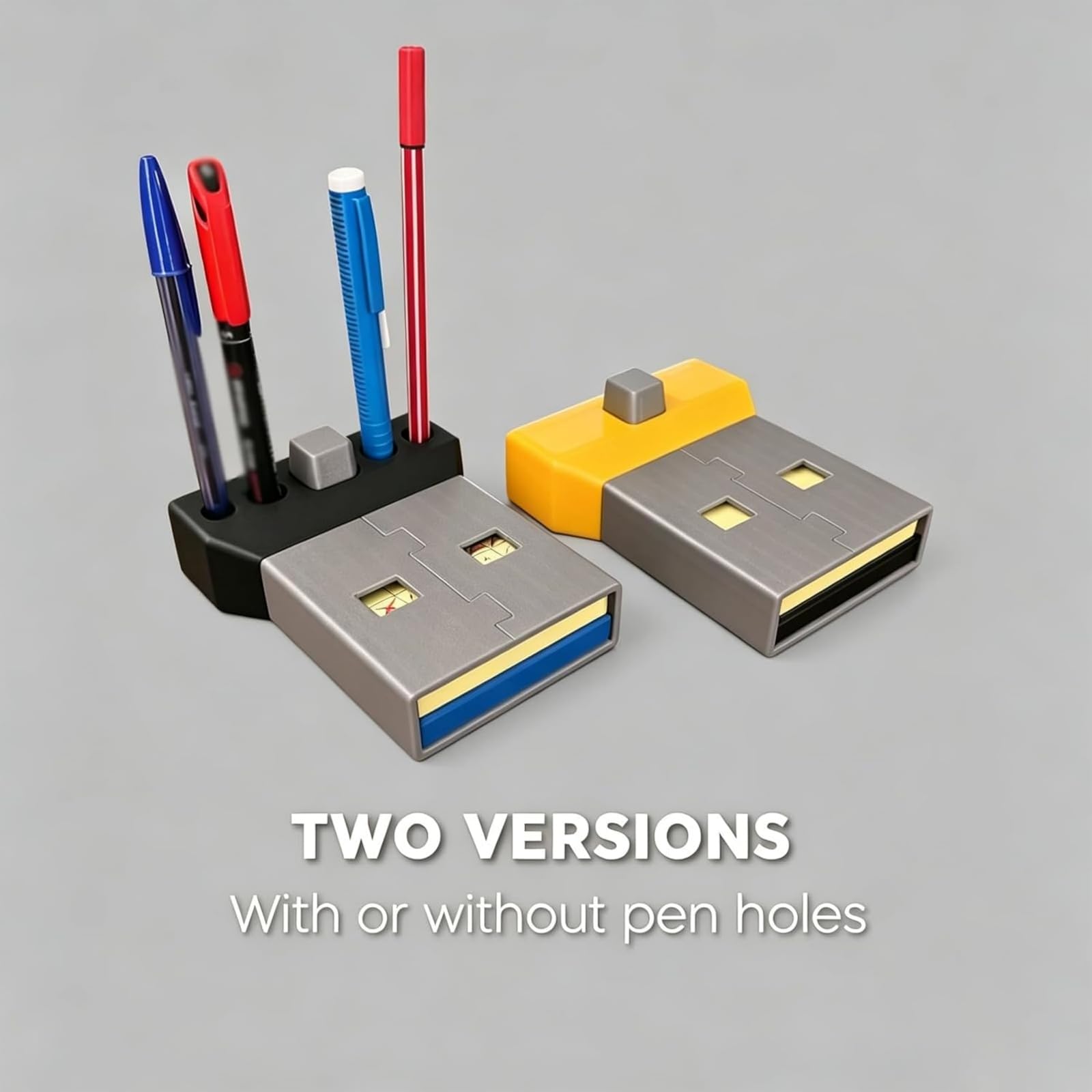 3D Printed Giant USB Organizer, Pop Up Sticky Note Dispenser with Pen Holder & Planner Stencils - Image 6