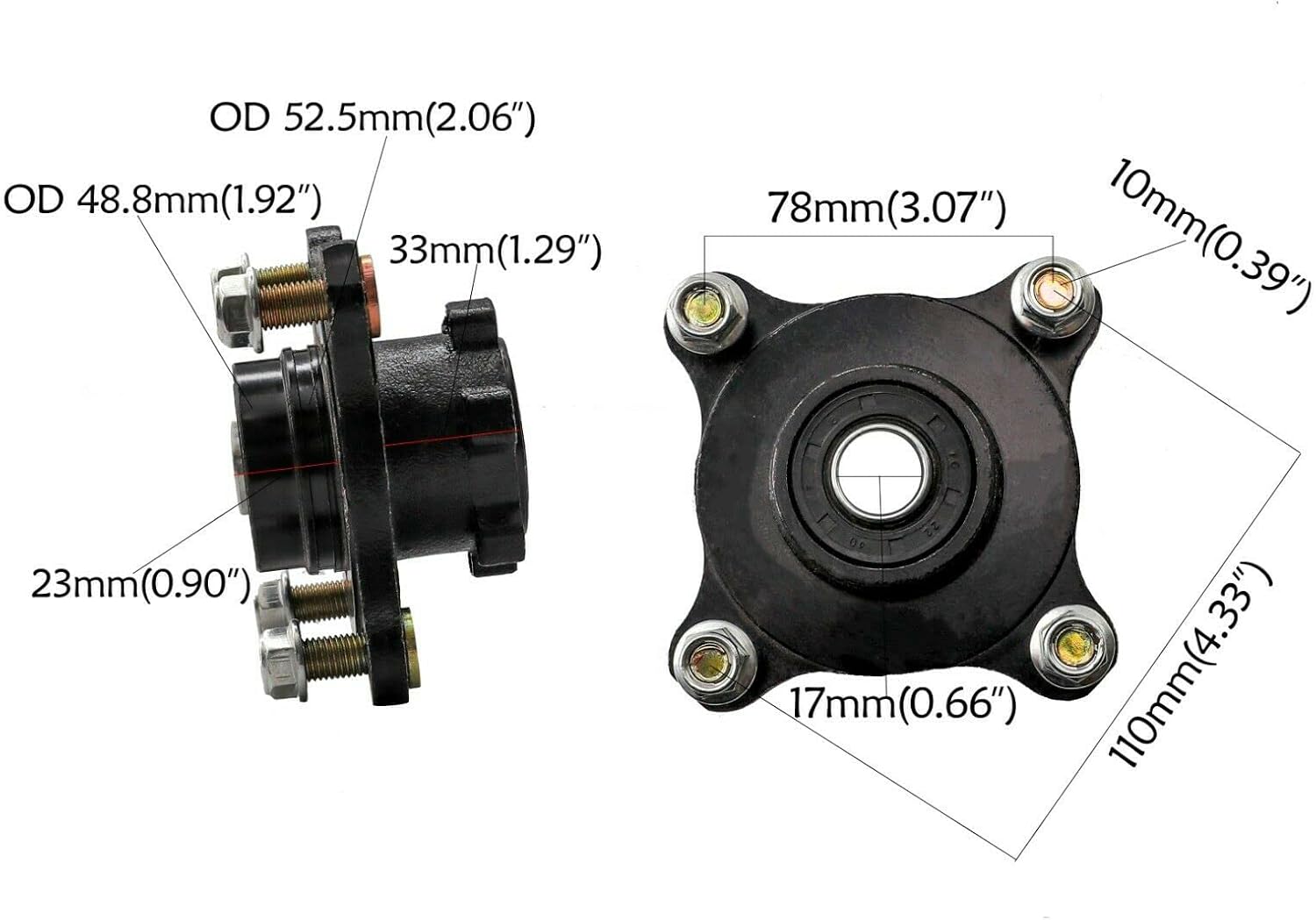 ATV Front Steering Knuckle Spindle Wheel Hub Assembly for 125cc 150cc 200cc 250cc Quad Dirt Bike Atv Buggy Motorcycle