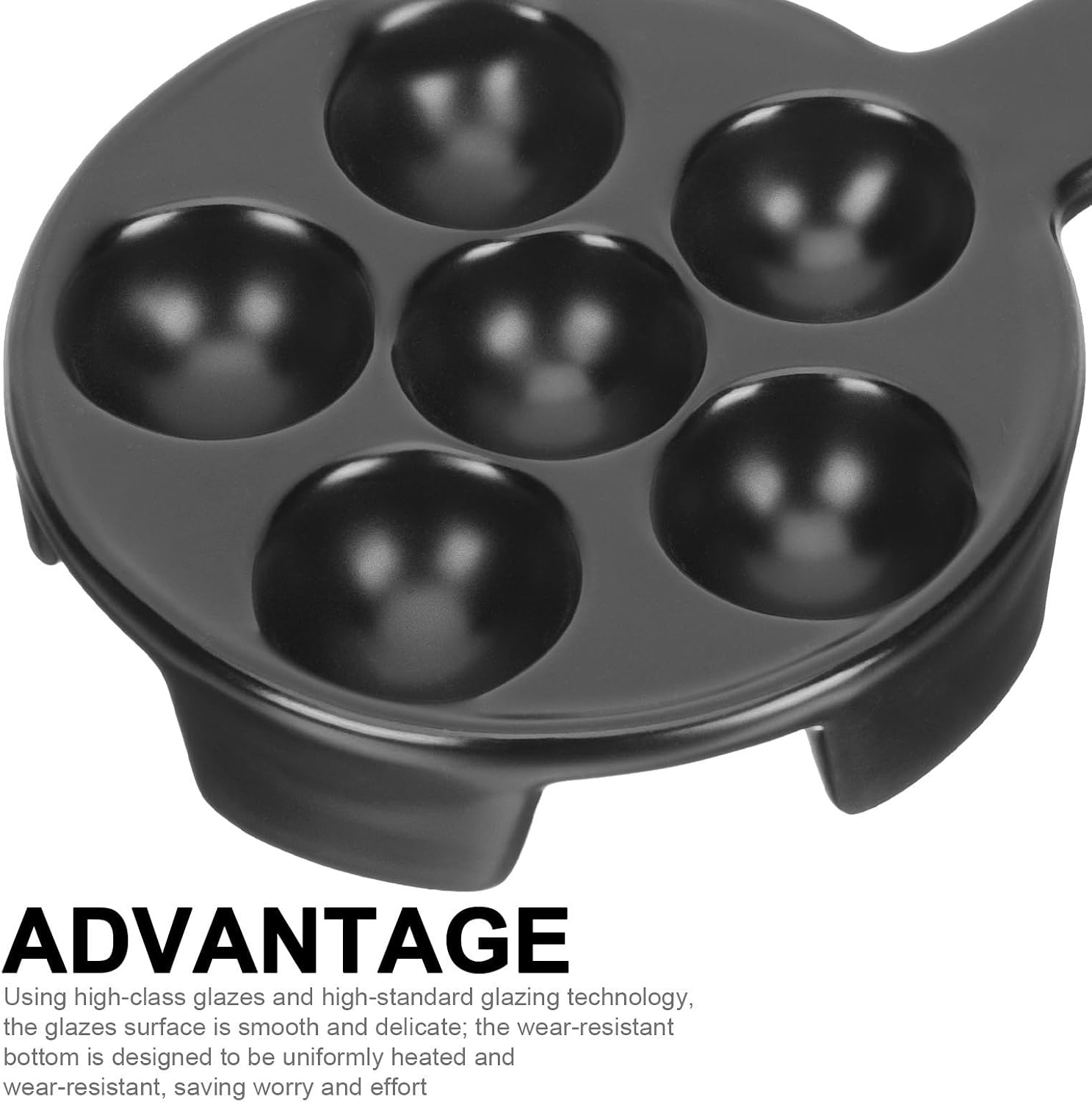 6-hole Ceramic Snail Baking Plate with Flat Bottom