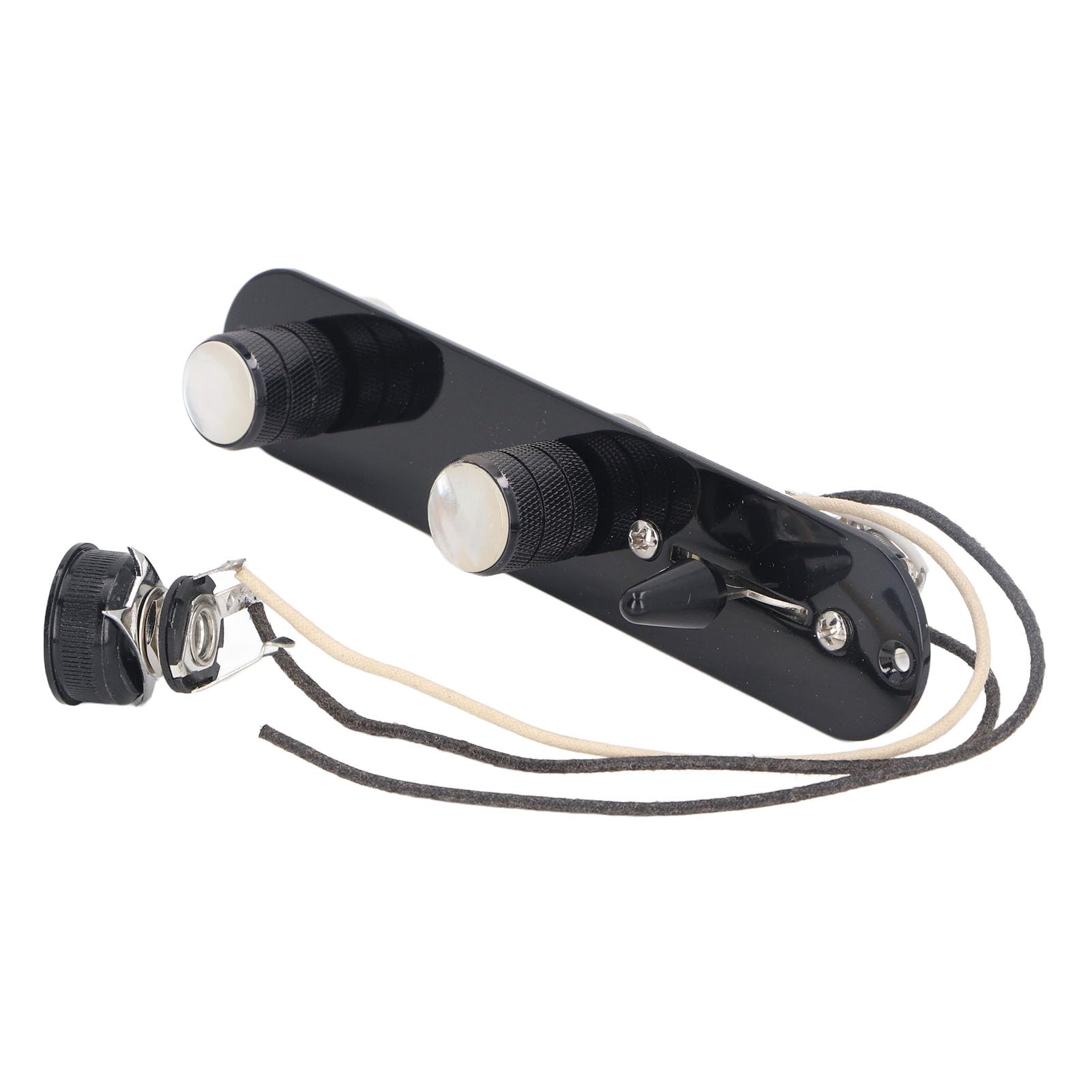 Guitar Control Plate Prewired 3 Way Volume Controls Plate with Harn for Telecaster Gold Guitar Platitar 3 Life a Metal (Black)