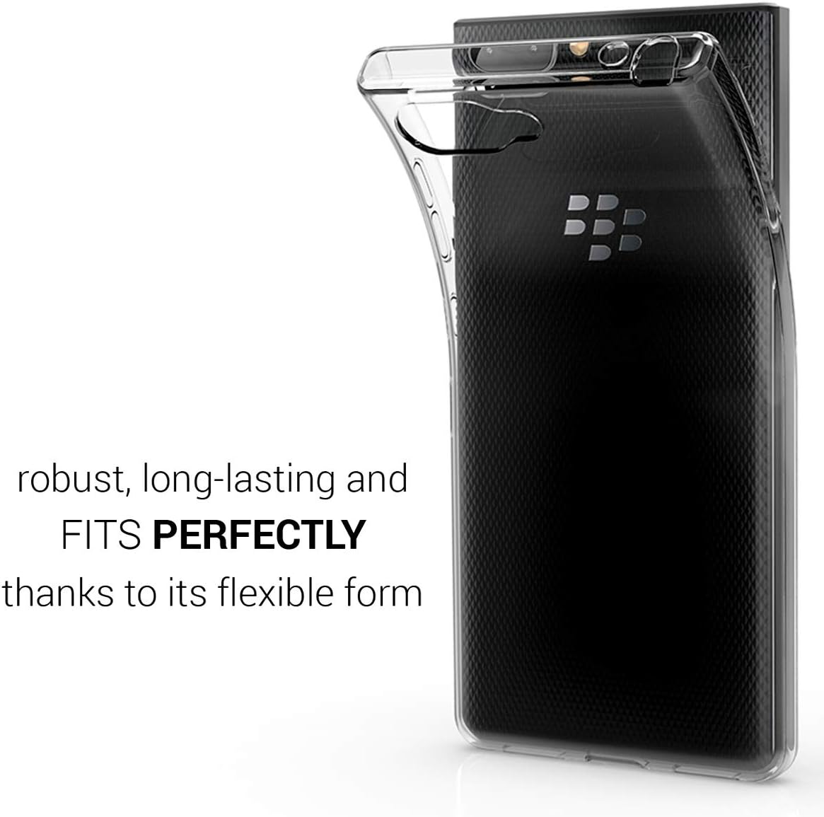 kwmobile Case Compatible with BlackBerry KEYtwo LE (Key2 LE) - Clear Case Soft Slim Flexible Protective TPU Phone Cover - Transparent