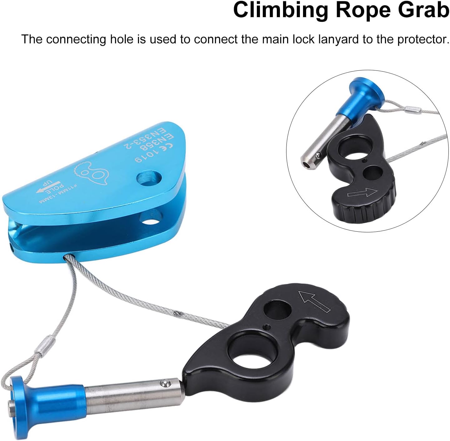 Topyond Rope Grab, Grabber Climbing Rope, Self-Locking Climbing Descender for Rock Climbing and Fall Protection in Construction