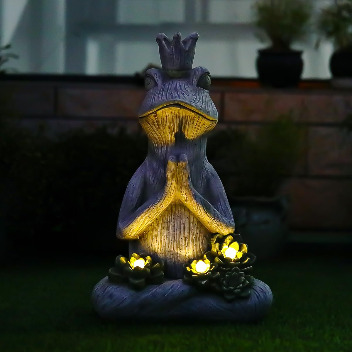 Zedazoom Large Garden Statue Yoga Frog Sustainable Eco-Friendly
