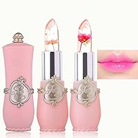 Vista 14 de Lápiz labial Crystal Flower Jelly con flor en el interior Magic PH que cambia de color, bálsamo labial tintado, de larga duración, impermeable, 03+04