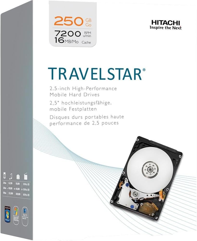 HGST Travelstar 2.5-Inch 250GB 7200RPM SATA II 8MB Cache Internal Hard Drive (0S02854)