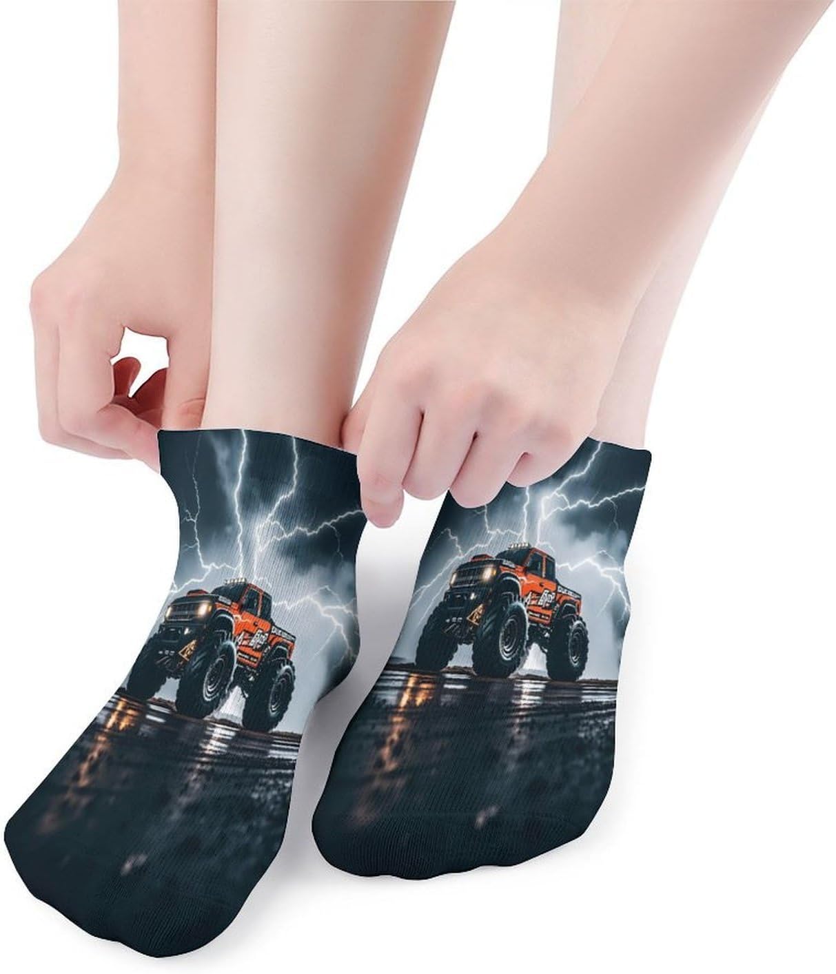 Monster Truck Black Sky Roar Ankle Sock Low Cut Socks Tube Socks for Sports