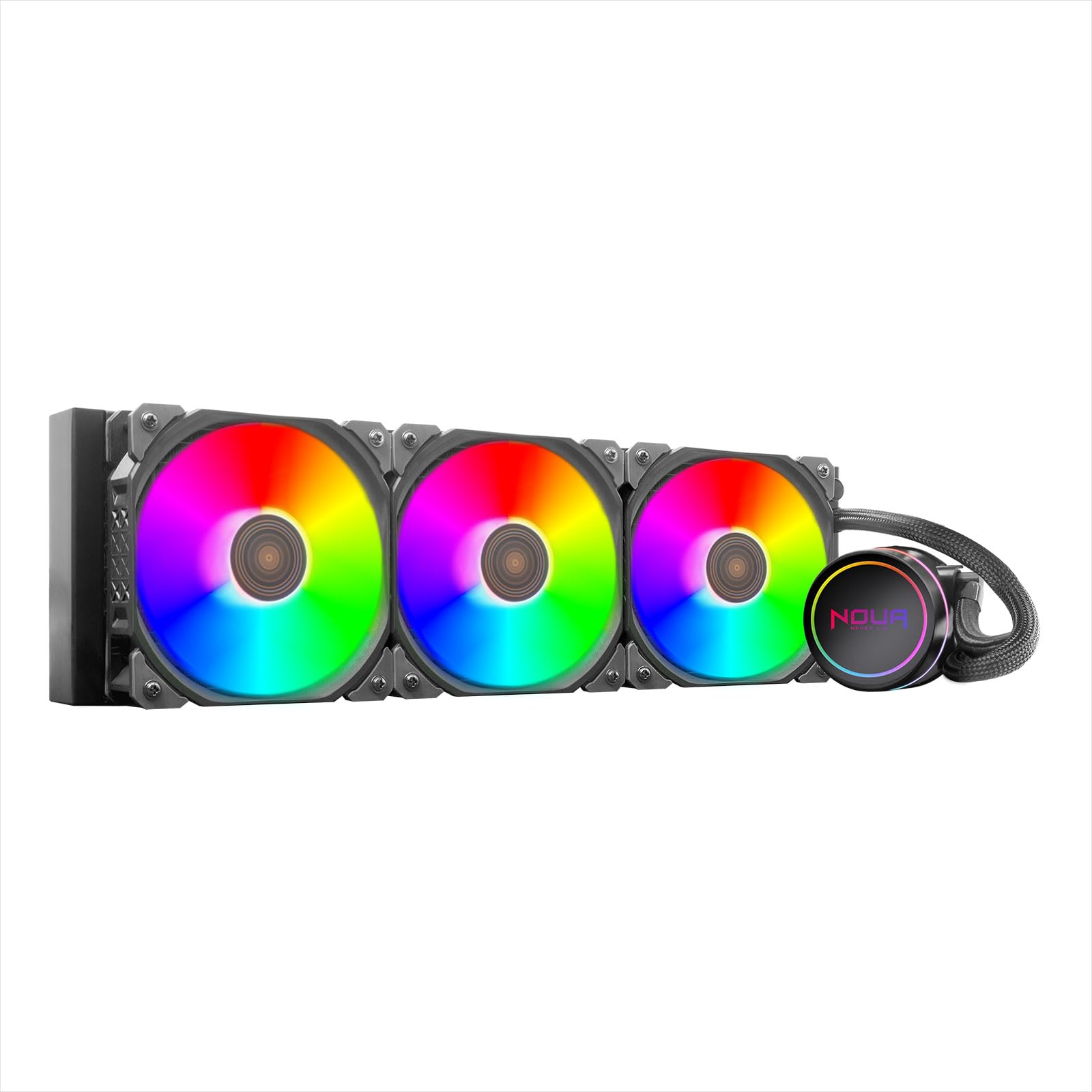 Noua Boris BR360 ARGB, Disipador de líquido CPU, TDP 320W, 3 ventiladores ARGB PWM, refrigeración por agua para AM5/AM4/TR4 y LGA 1700/1200/115x