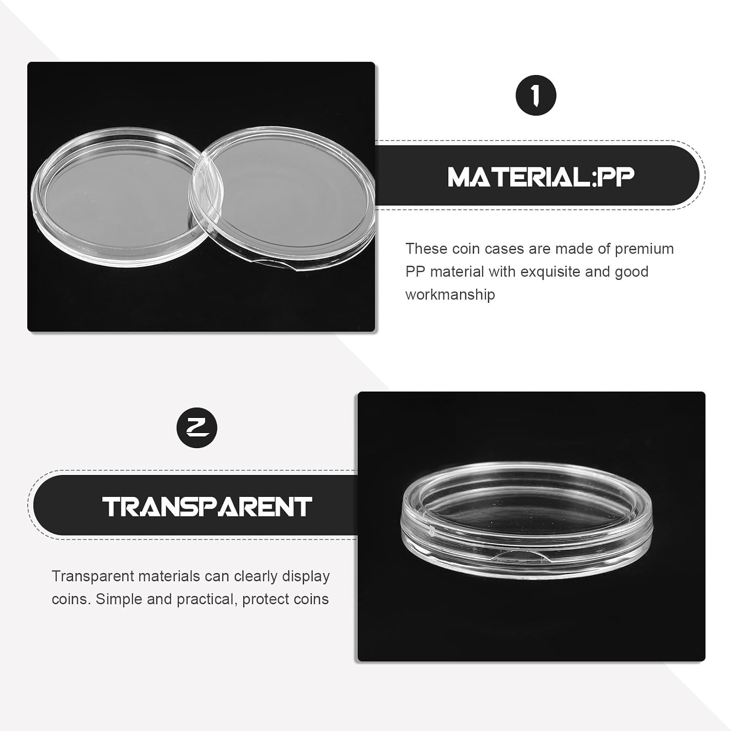 Coin Collection Box Set with PP Gasket, Easy Open Protective Storage image 3