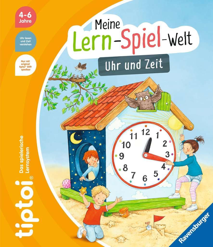 Ravensburger tiptoi Buch - Mein Lern-Spiel-Abenteuer | Uhr und Zeit + Kinder ABC Buchstaben Poster | 4-6 Jahre