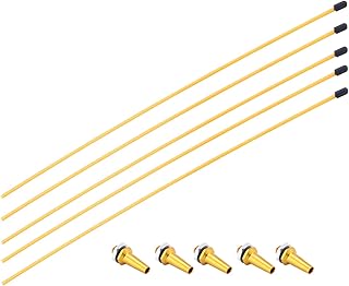 Heyiarbeit RC Antenna Tube Yellow with Golden Mount and Cap for RC Boat 5pcs