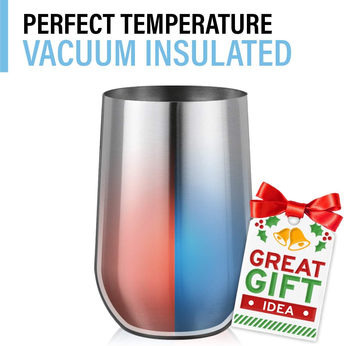 Stainless Steel Wine Glasses with Lid - Set of 4-17 oz Double Wall Insulated Outdoor Wine Tumblers - 100% Unbreakable & Stemless Glass - Wine Tumbler Set for Outdoor : Wine, Coffee & Camping - Image 2