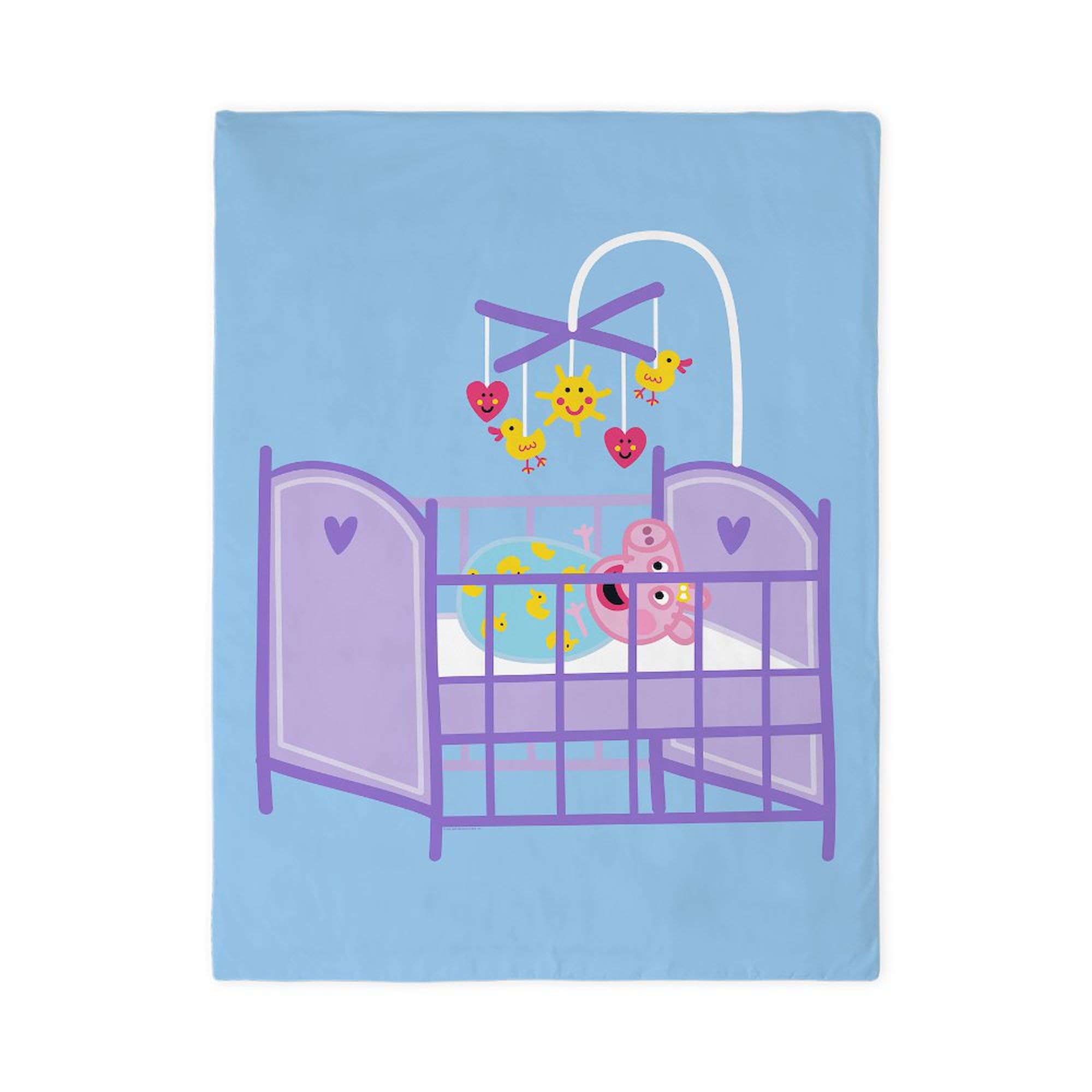 CafePress Peppa Pig: Crib Giggles Twin Duvet Cover, Printed Comforter Cover, Unique Bedding,