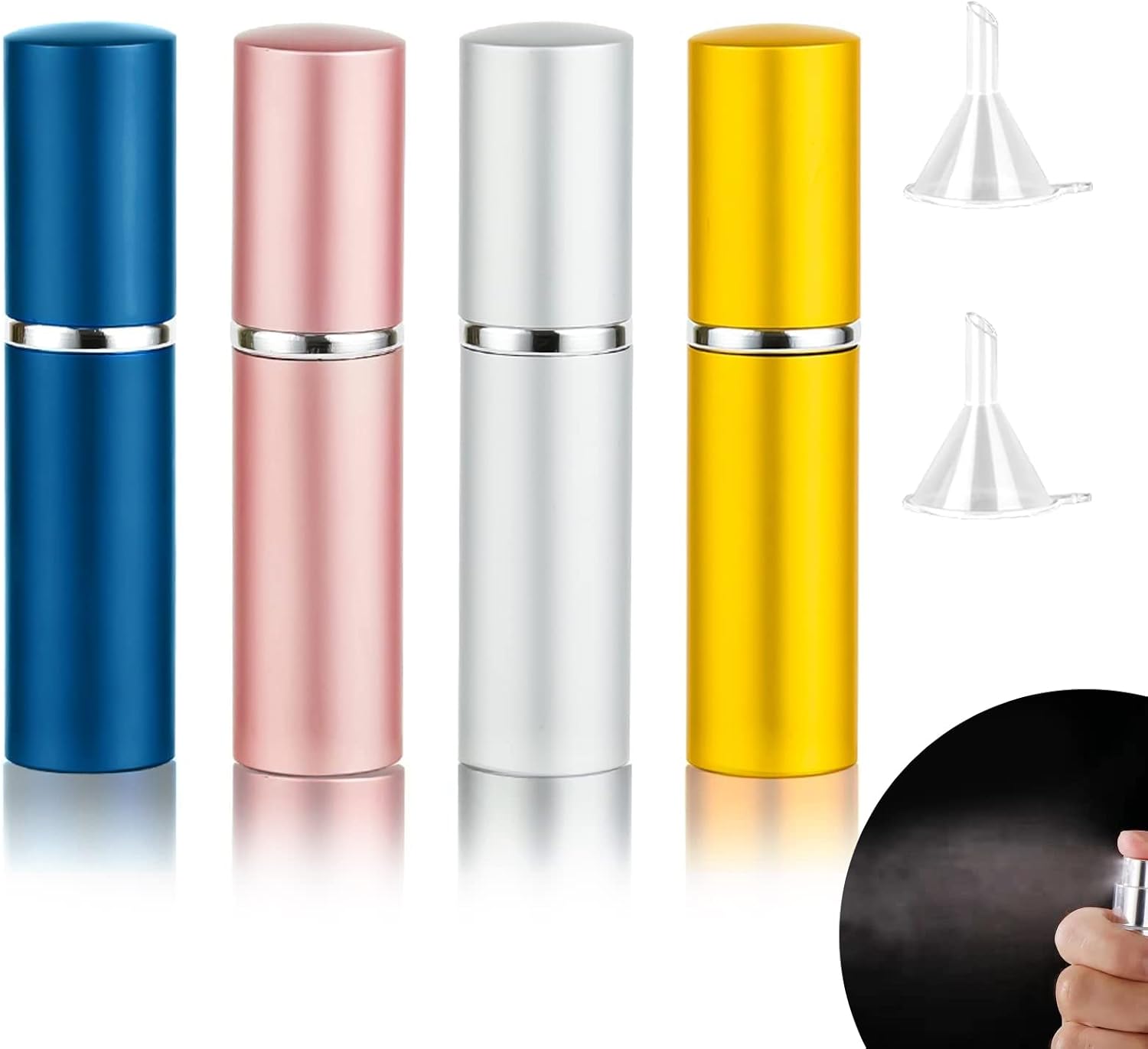 SwirlColor Parfumverstuiver Navulbaar 6 ml, Draagbare Parfumfles Lege Mini Reizen Parfumverstuiver 4-delig