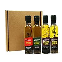 Vista 2 de Benissimo Herb Infused Cooking Oil Chef Pack, All Natural Gourmet Set Featuring Italiano, Roasted Garlic, Mediterranean Garlic, and Balsamic Garlic