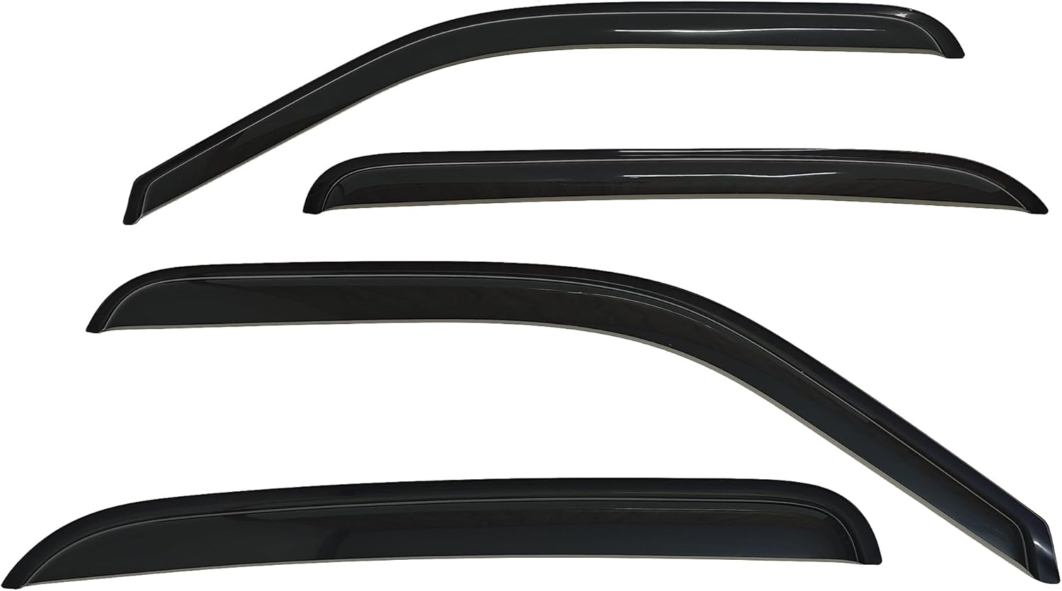 Set of 4Pcs Smoke Window Visors Sun Vent Shields Deflectors Fit for 2001-2006 GMC Sierra Chevrolet Silverado Crew Cab