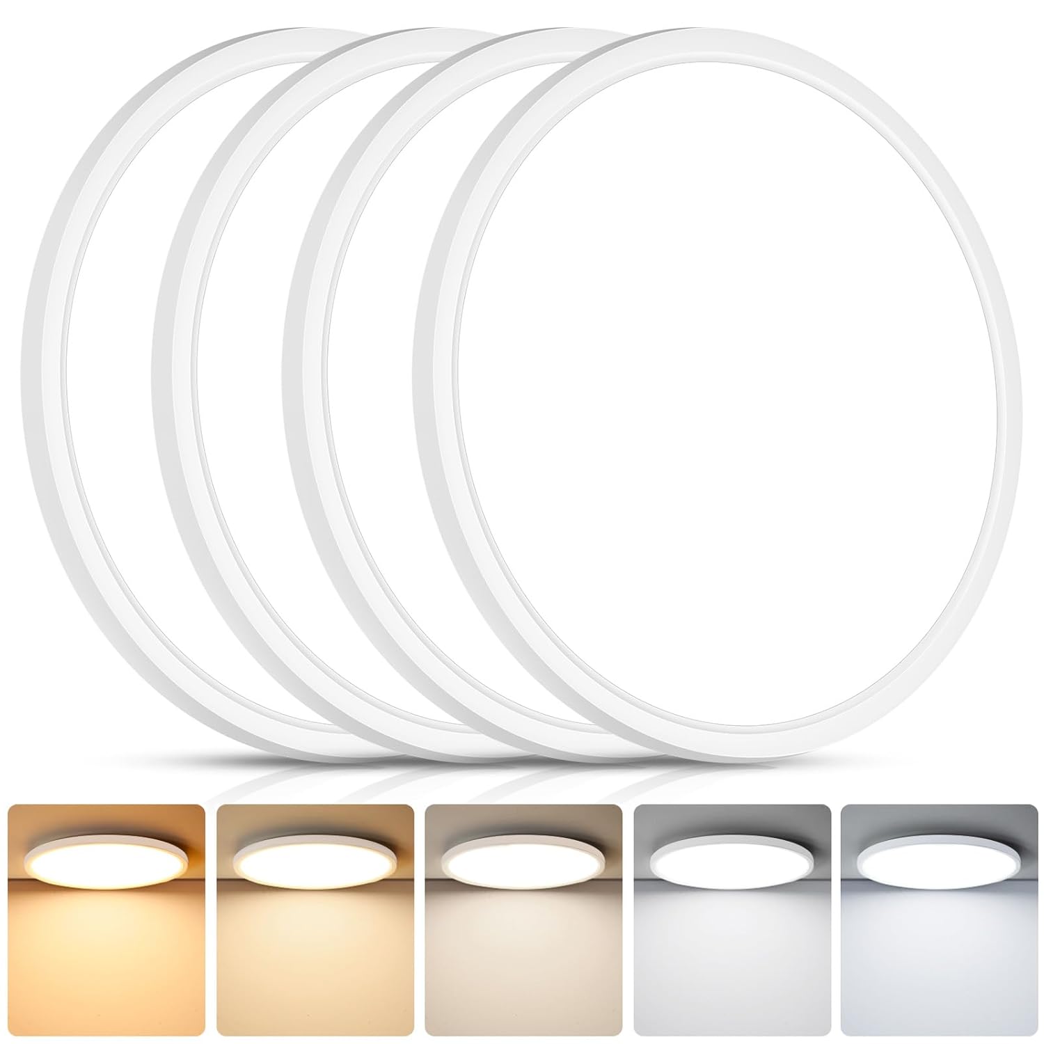 Brightever 4Pack LED Flush Mount Ceiling Light Fixture 12 Inch 24W Super Slim 0 67 Inch 3200LM Dimmable
