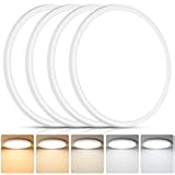 Brightever 4Pack LED Flush Mount Ceiling Light Fixture&comma; 12 Inch 24W&comma; Super Slim 0&period;67 Inch&comma; 3200LM&comma; Dimmable & 2700K-6500K 5 Color Selectable LED Ceiling Lights for Bedroom