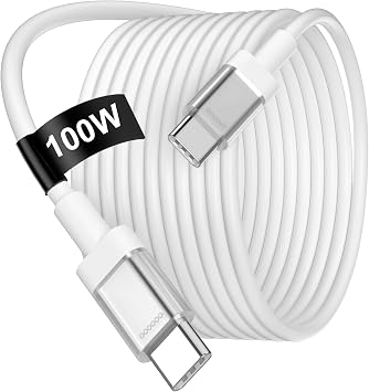 USB C to USB C Cable, 6FT 100W Type C Phone Charger Fast Charging Cord 2M for iPhone 17 16 Pro Max 16e 15/iPad Pro Air Mini MacBook Pro Samsung S25 Ultra S24 S23 A16 A36 Pixel 10 9a Car Charger