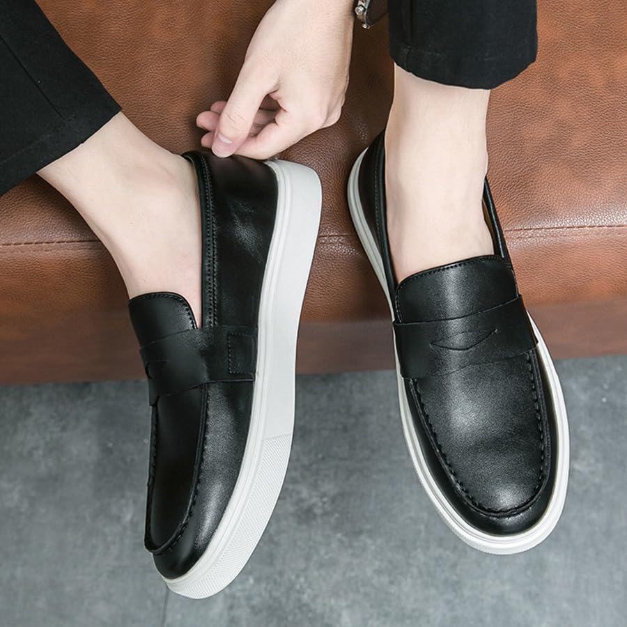 Men's Casual Dress Loafers & Slip-Ons Shoes Classic Hands Free Penny Formal Loafers Lightweight PU Leather Round Toe, Non Slip Business Shoes2