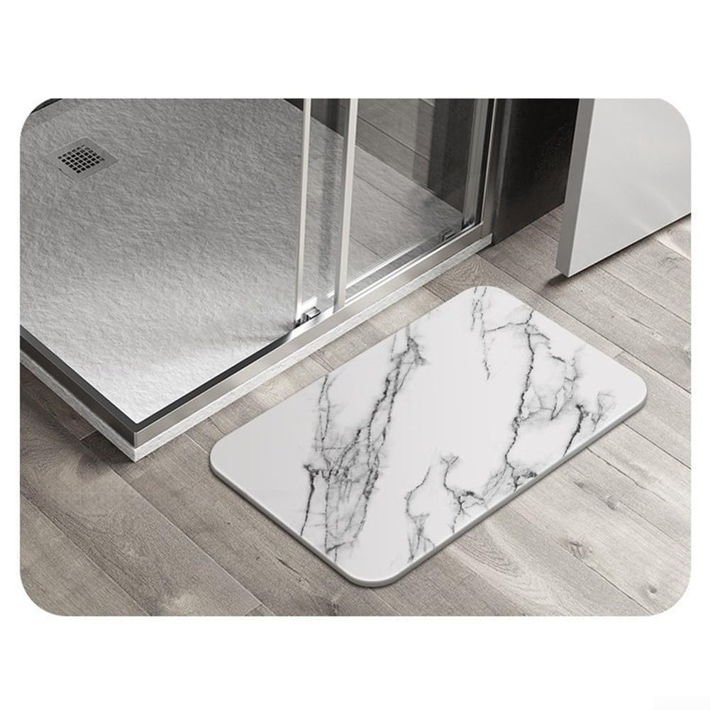 Tappetino assorbente in diatomite, 40 x 30 cm, per bagno e cucina, ad asciugatura rapida, assorbe l'umidità con design a bassa manutenzione (bianco)