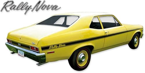 Miniatura 2 de Nova Phoenix Graphix - Repuesto para Chevrolet Rally 1971 1972 Kit de calcomanías y rayas, color negro