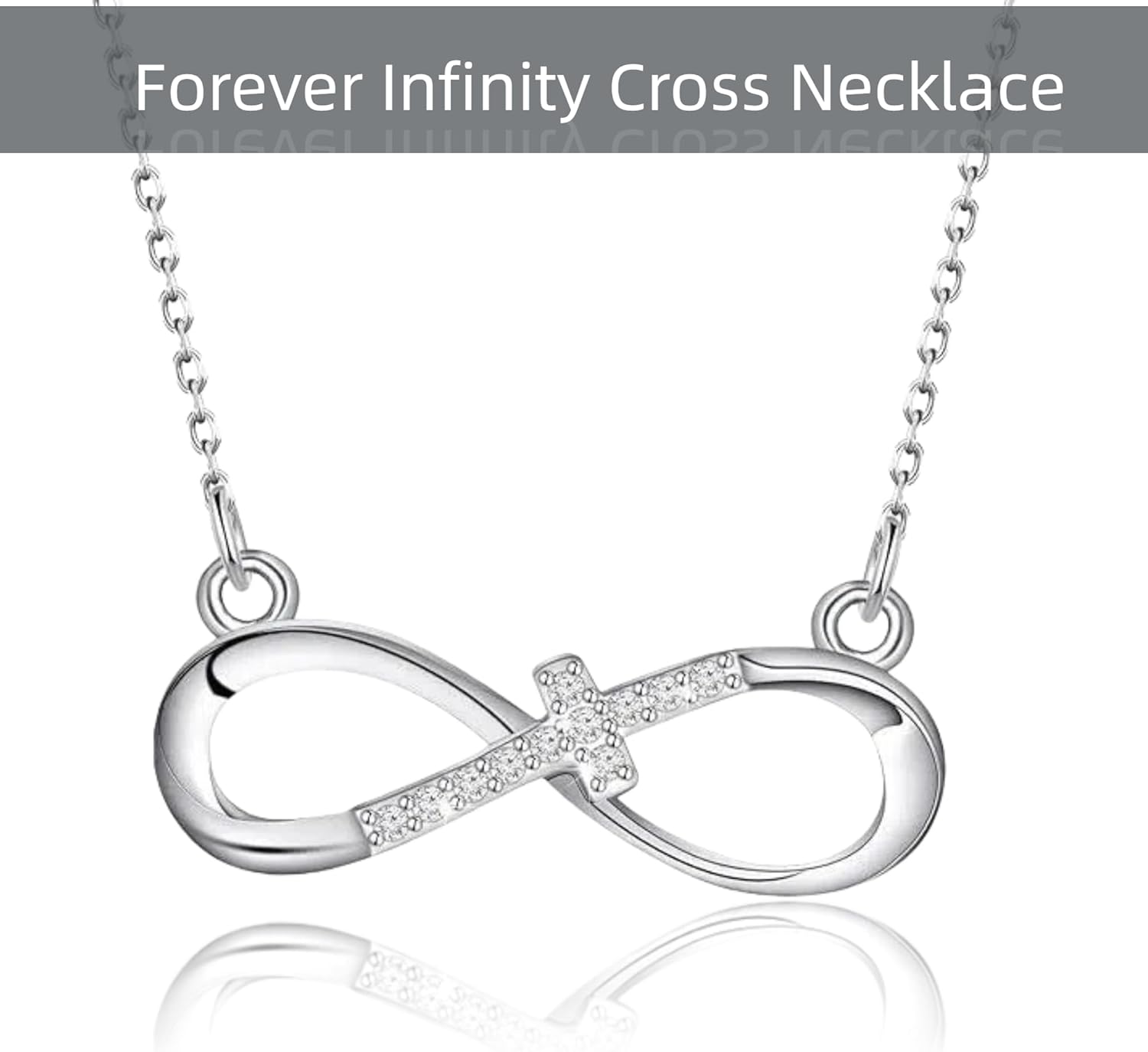 Love is Forever Infinity Cross Necklace for Women Girls, CZ Christian Pendant with Adjustable Chain, Baptism Confirmation First Communion Religious Gift - Image 7