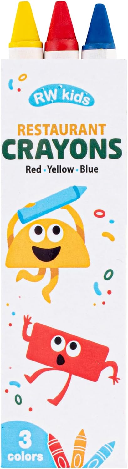 Restaurantware Assorted Crayons 100 Count 3.5 Inch 3 Pack of Non-Toxic Crayons, Wax Assorted Colors Dining Essentials For Little Ones Red Yellow Blue Colors Entertainment Pack