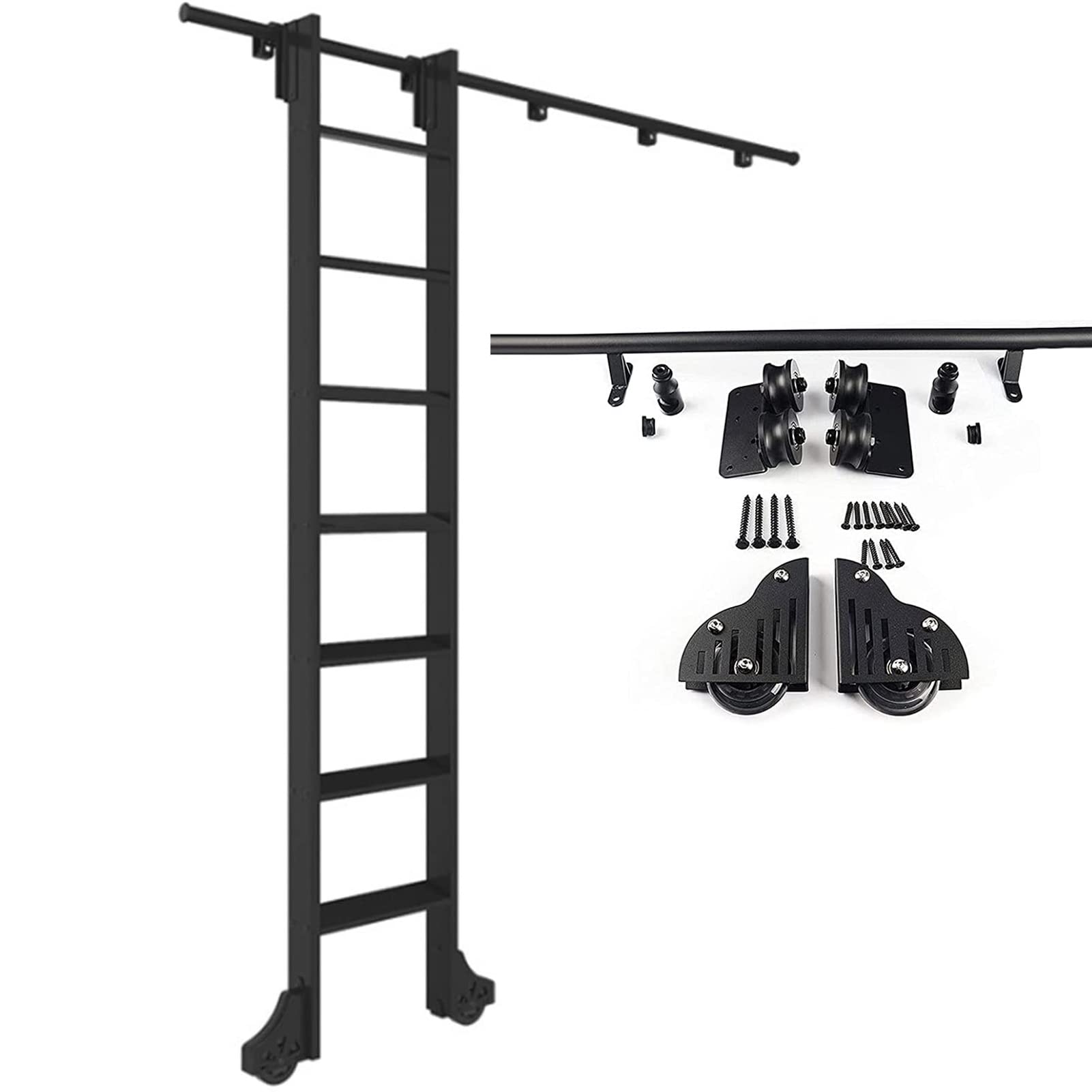 Rail échelle coulissante pour mezzanine et loft de 3,3 à 20 pieds avec quincaillerie