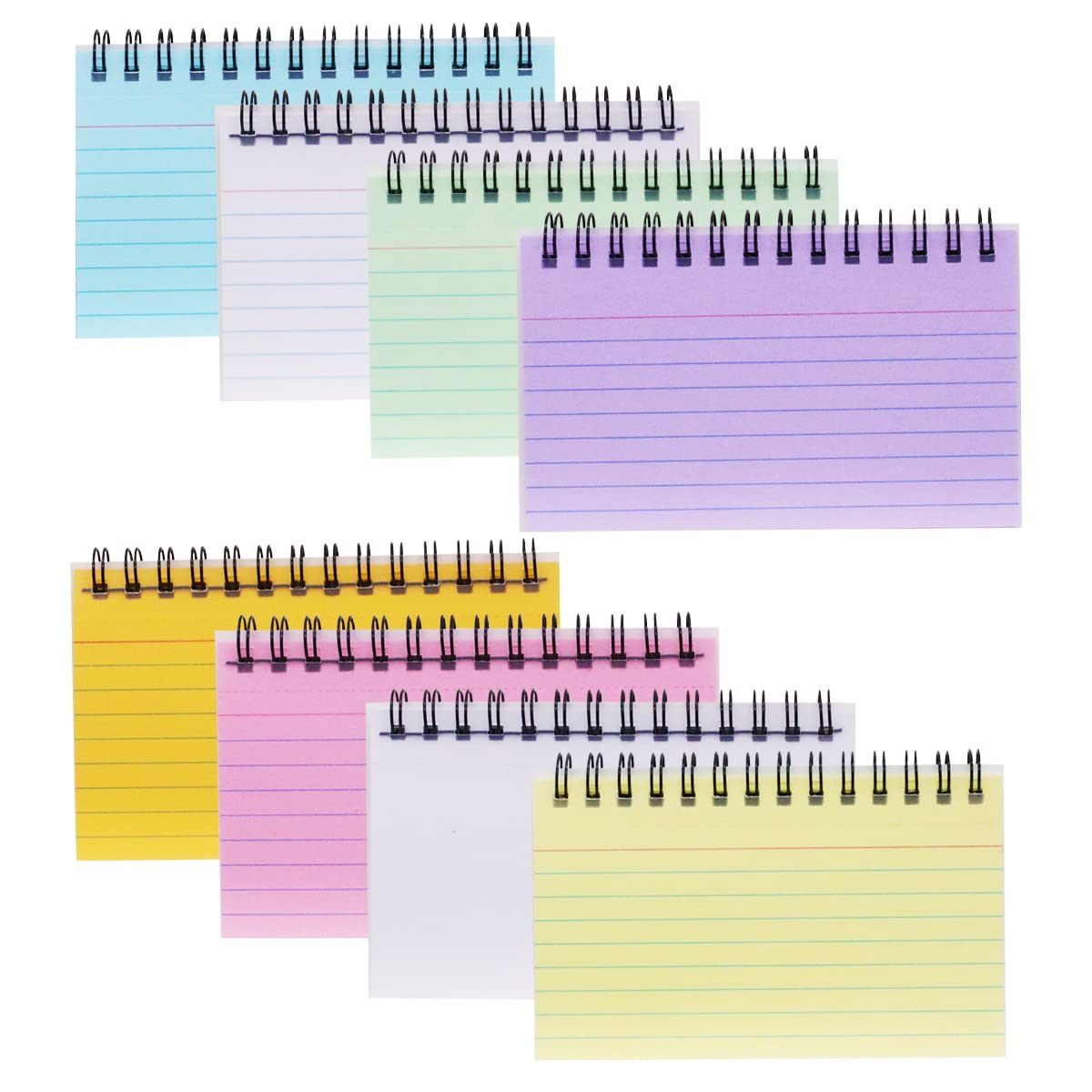 Buy 8 Pack Record Cards, Index Cards, 100 pages/50 Sheets Flash Cards