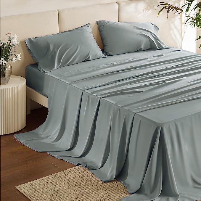 Mush 100% Bamboo King Size Bed Sheet 108x108 inches | 400TC Bedsheet for Double Bed | Ultra Soft, Natural Breathable & Cooling Double Bed Luxury Sheets