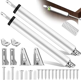 2 Türschließer Zimmertür mit Pneumatisch Dämpfung Automatischer Türschließer in Variabler Gangart und Frei Winkel Leise Alulegierung Türschliesser für Gartentor Metall Zimmertür Glastür (Silber)
