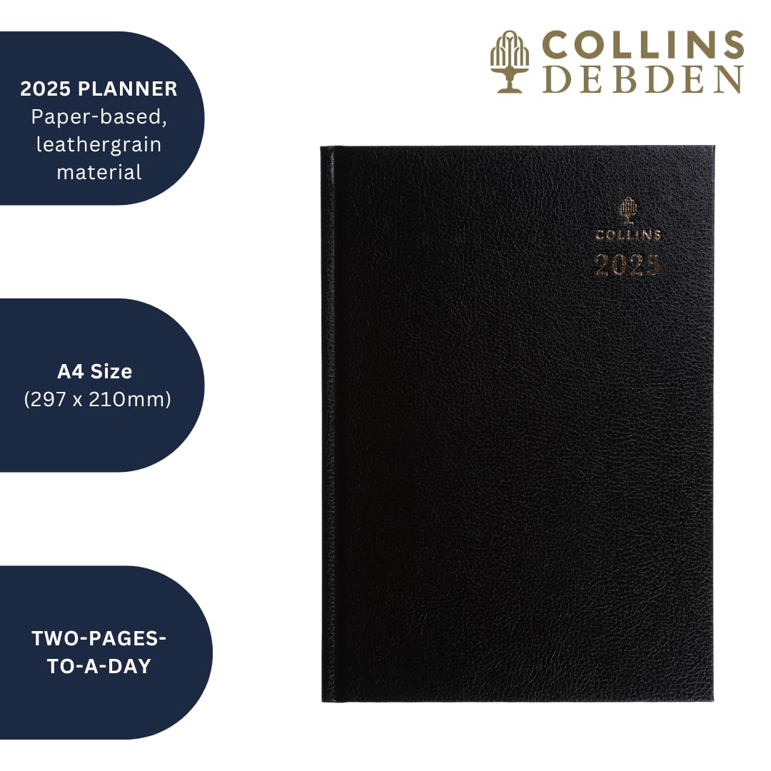 Collins Standard Desk 2025 Diary For Professionals - A4 Day To A Page Business Diary - Red - (44.15-25) - Premium Business Planner With Hardback - View #4