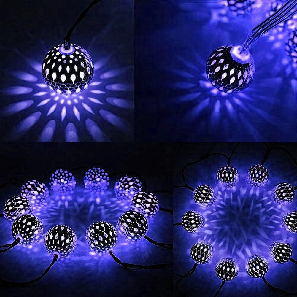 Lichtslingers op zonne-energie, 7 m, 50 leds, tuinverlichting, zonne-lichtketting, 8 modi, waterdichte verlichting voor buiten, tuinfeest, kerstdecoraties (blauw