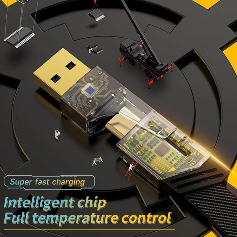 Image of Original 4 in 1 Multi Function Braided Fast Charging Cable with Lightning to USB-C,Type C-C,Ligthning to USB Compatible for iPhone,Samsung,Oneplus Series & More (OG VN Cable)