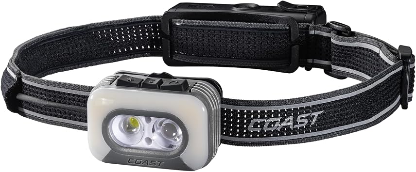 Coast RL35R Voice-Controlled 1100 Lumen Rechargeable LED Headlamp with ARC280TM Lighting, 4 Color Modes, Rear-Facing Safety Signal, Variable Light Control and USB-C Charge Port