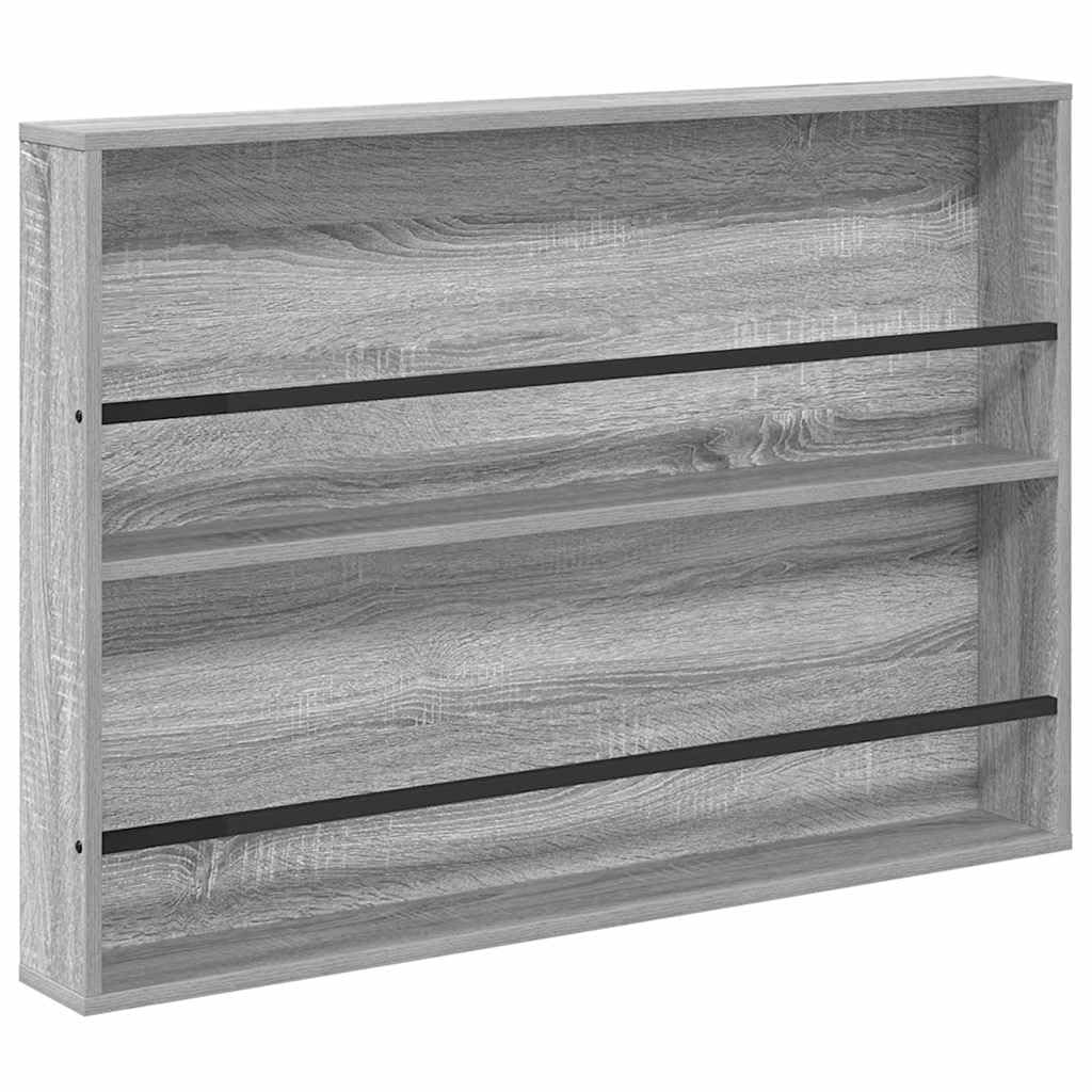 Makastle Magazinregal Holzwerkstoff Graues Sonoma 100 x 12 x 70 cm 2er-Set