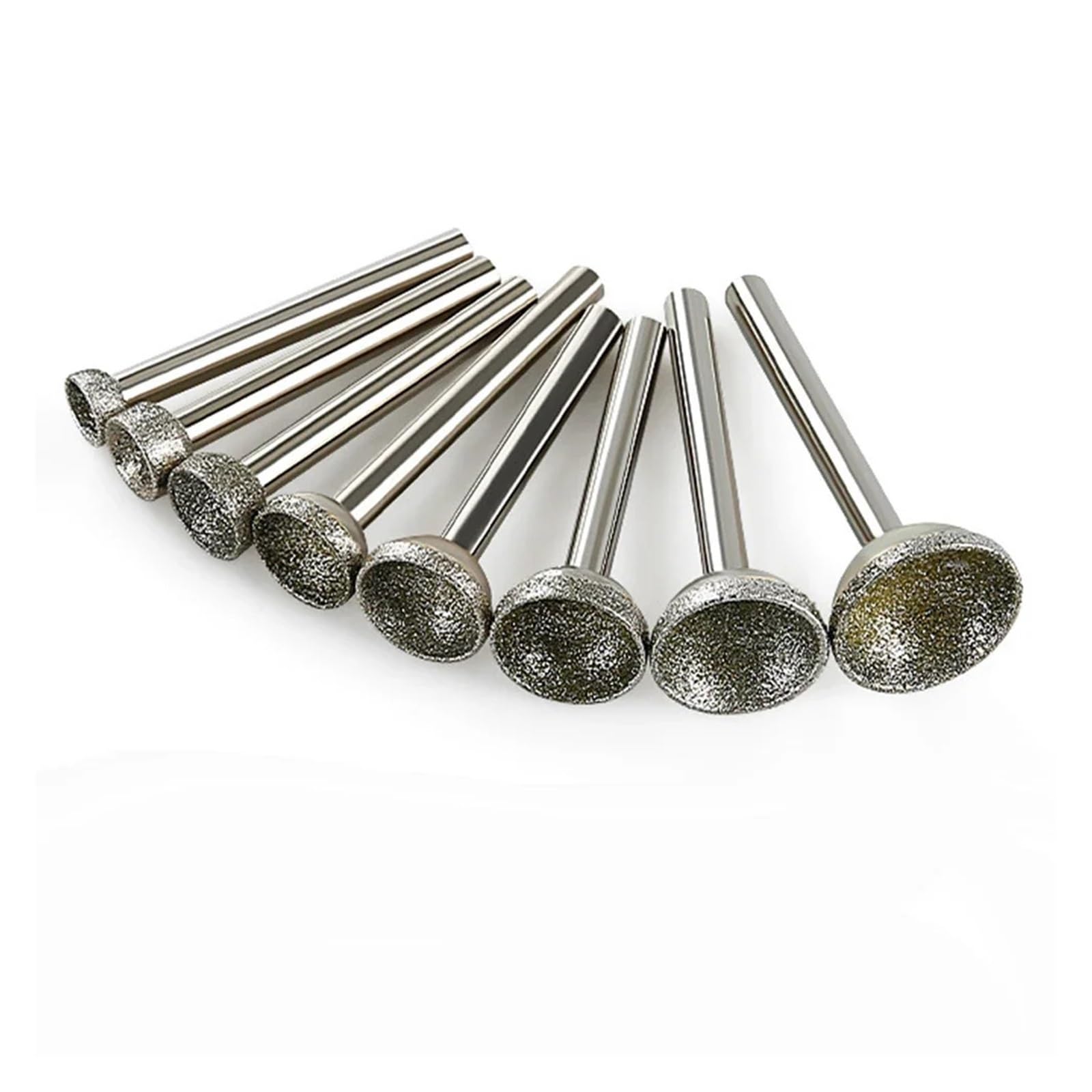 1pc 10-25mm Diamant Schleifen Kopf Schleifstifte 6mm Schaft Sphärische Konkaven Jade Carving Grate for rotierenden Werkzeuge