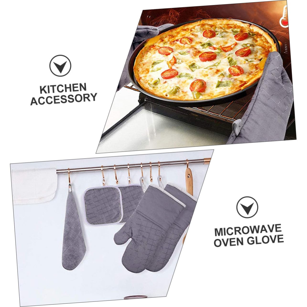 Ipetboom Four Résistant Chaleur de Cuisine Anti-brûlure Protection pour Cuisson Maniques pour Four à Micro-Ondes