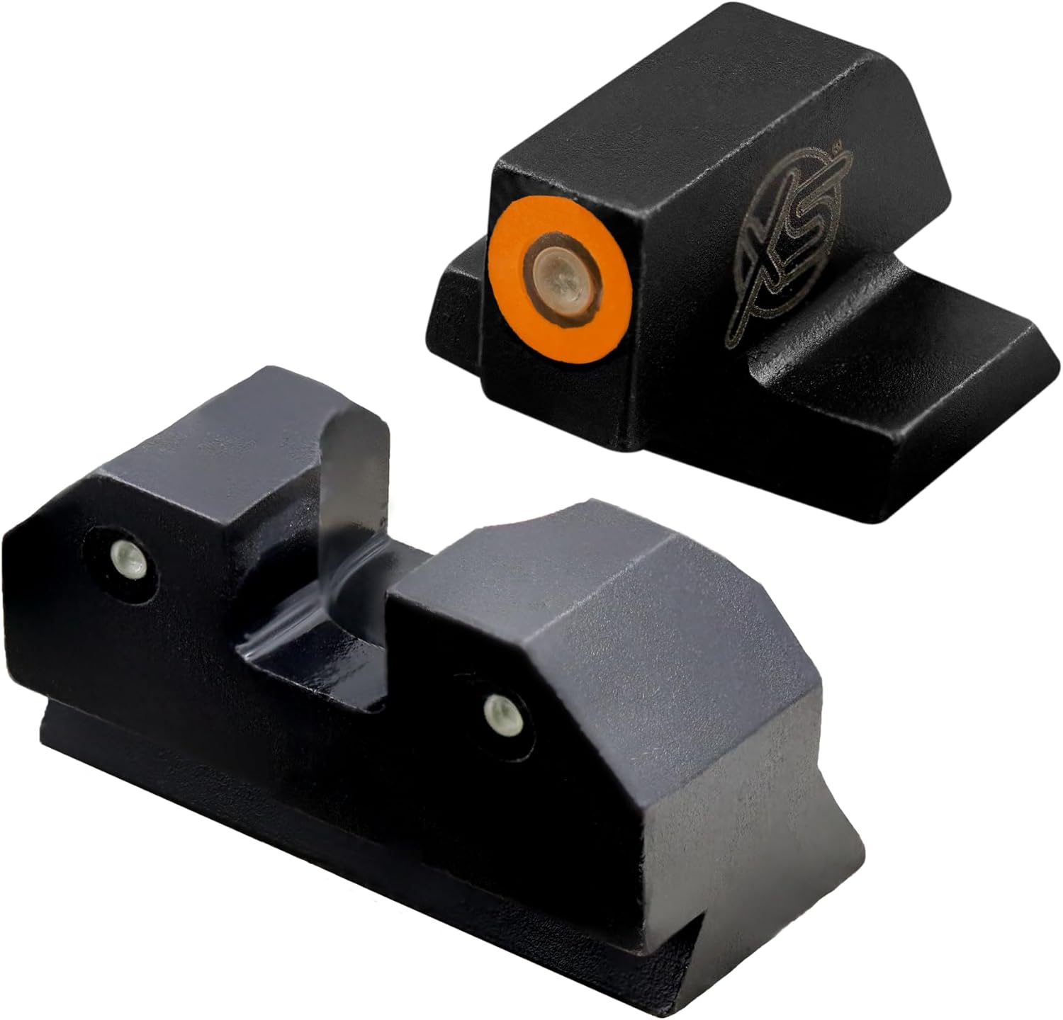 R3D Night Sights Orange - S&W M2.0 Optics Ready Full Size & Compact (9mm, 40 S&W, 45 ACP), Front and Rear Glow in The Dark Tritium for Tactical Applications