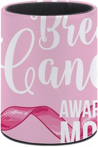 Miniatura 3 de Soporte redondo de concientización sobre el cáncer de mama rosa lindo escritorio escritorio papelería organizador maquillaje cepillo titular talla