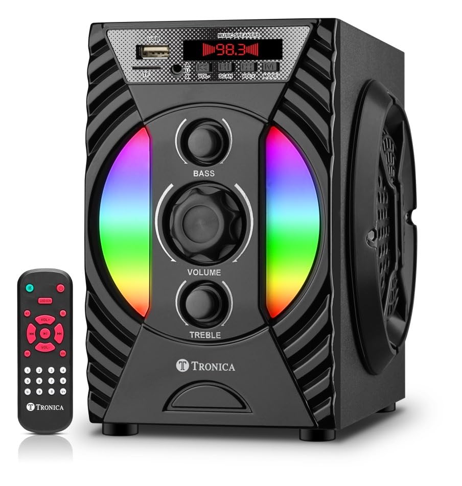 Tronica Enjoy Version:2 Bluetooth Wooden Home Theater 30W Output Supports Pendrive/Aux/Smart TV/Remote, Bluetooth Speakers for Home